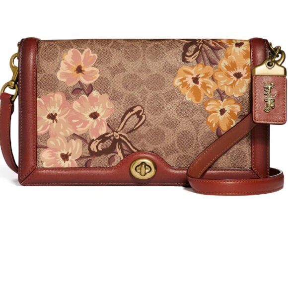 Coach 54652 Prairie Signature Riley Tan Rust Crossbody Bag - Picture 3 of 8